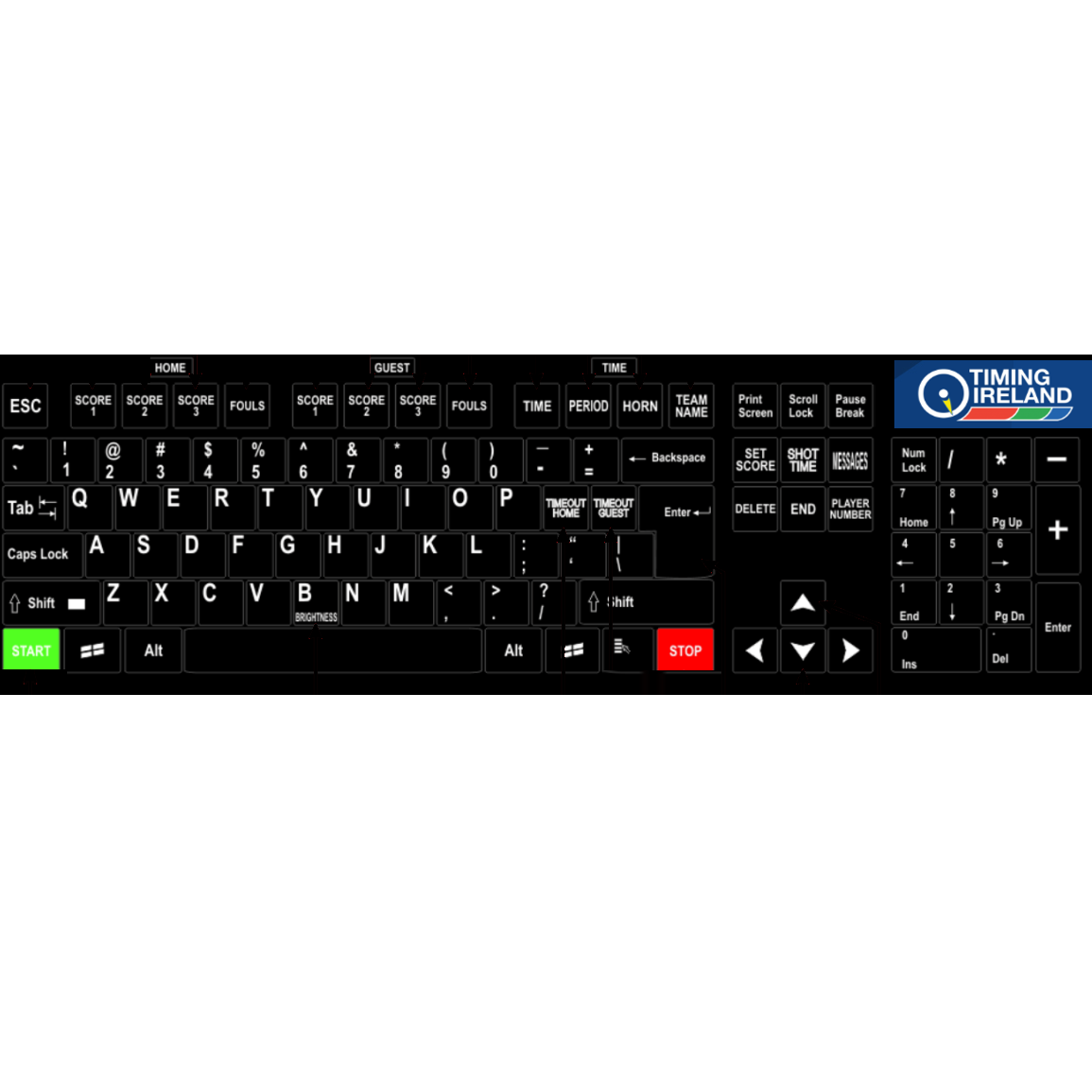 Replacement PS2 Keyboard for Timing Ireland Scoreboard Controller