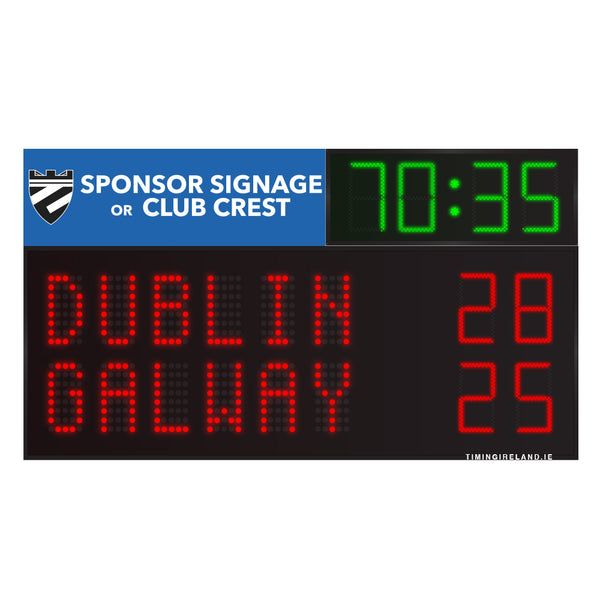 RG-6 Rugby Scoreboard with clock (6 Letters / Team Name)