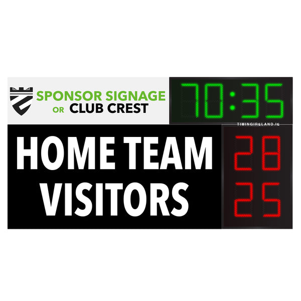 RS-2 Rugby Scoreboard with name plate (Scores & Clock)